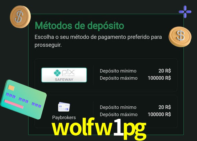 O cassino wolfw1pg oferece uma grande variedade de métodos de pagamento